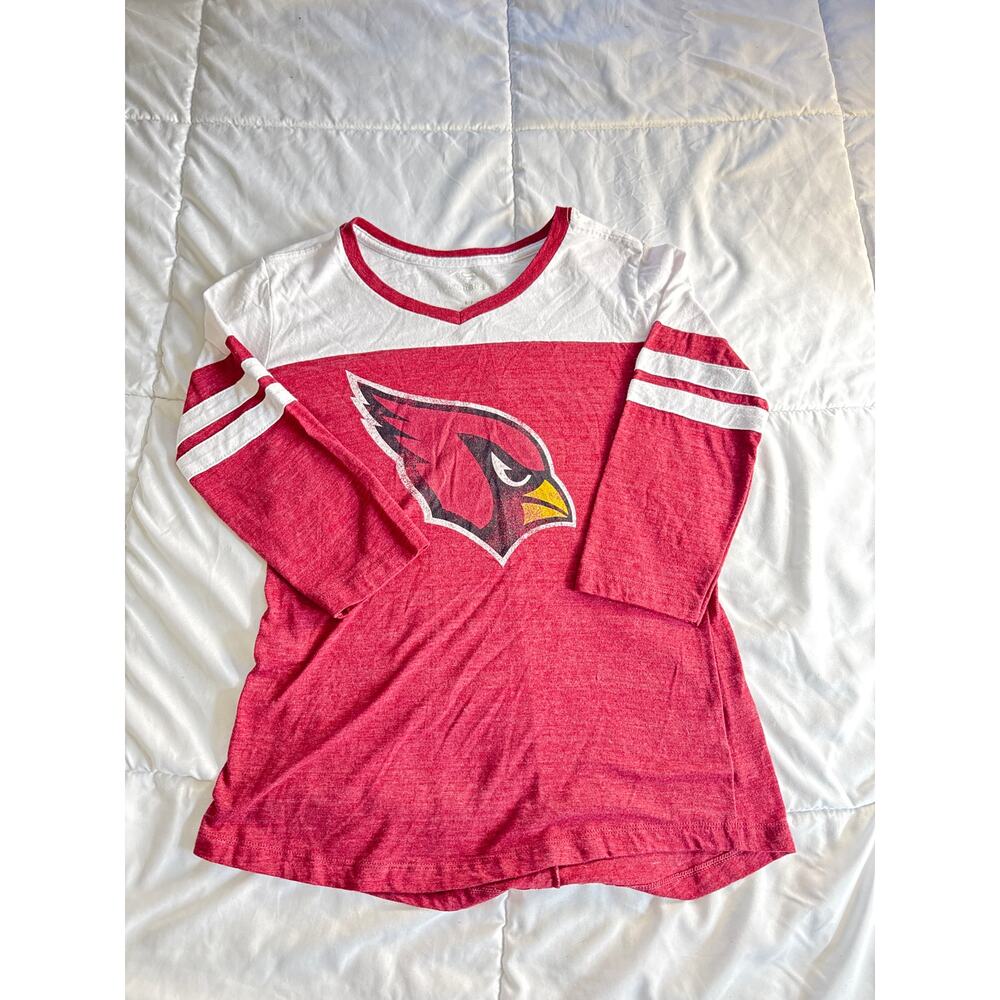 Arizona Cardinals Fanatics Women’s V-Neck 3/4 Sleeve Top Red White Small